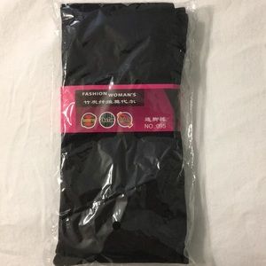 Black fleece tights with feet